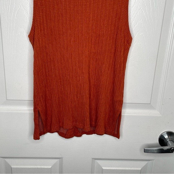 Anthropologie Montauk Textured Tank Top Button Back in Burnt Orange XS - Picture 5 of 11